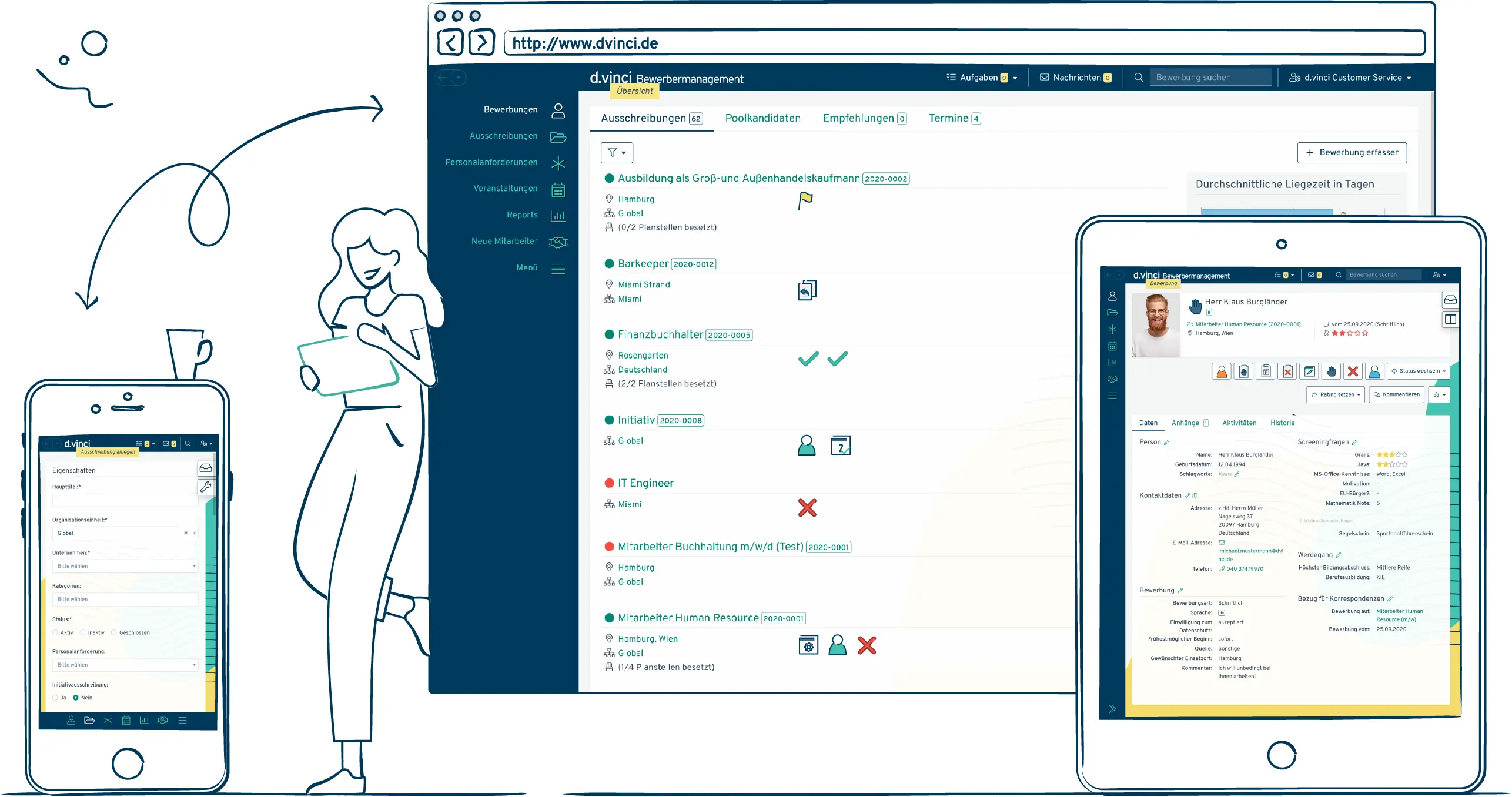 d.vinci Bewerbermanagement - Layout